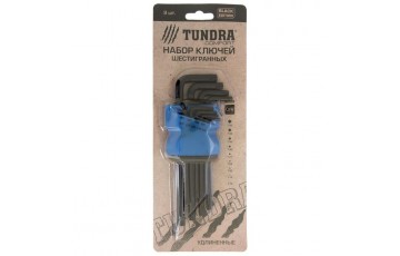 Набор ключей шестигранных TUNDRA comfort black, TORX, CrV T10 - T50, удлиненные, 9 шт