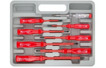 Набор отверток диэлектрических 1000 В, 7 шт.+1 индикаторная, изолированные ручки