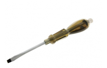 Отвертка щлицевая, SL 5.8х125 (-) 5", усиленная, ударная, п/ключ 12, прозрачная